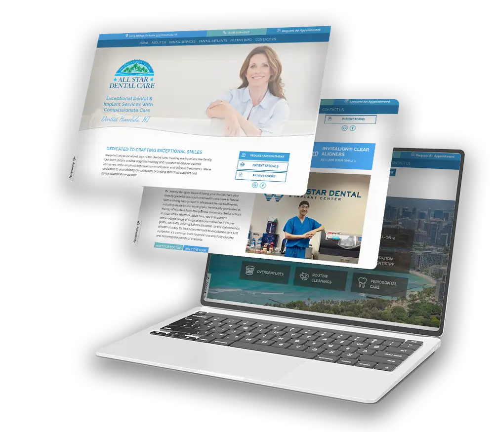 Breakout website mockup for an Dental Implant practice